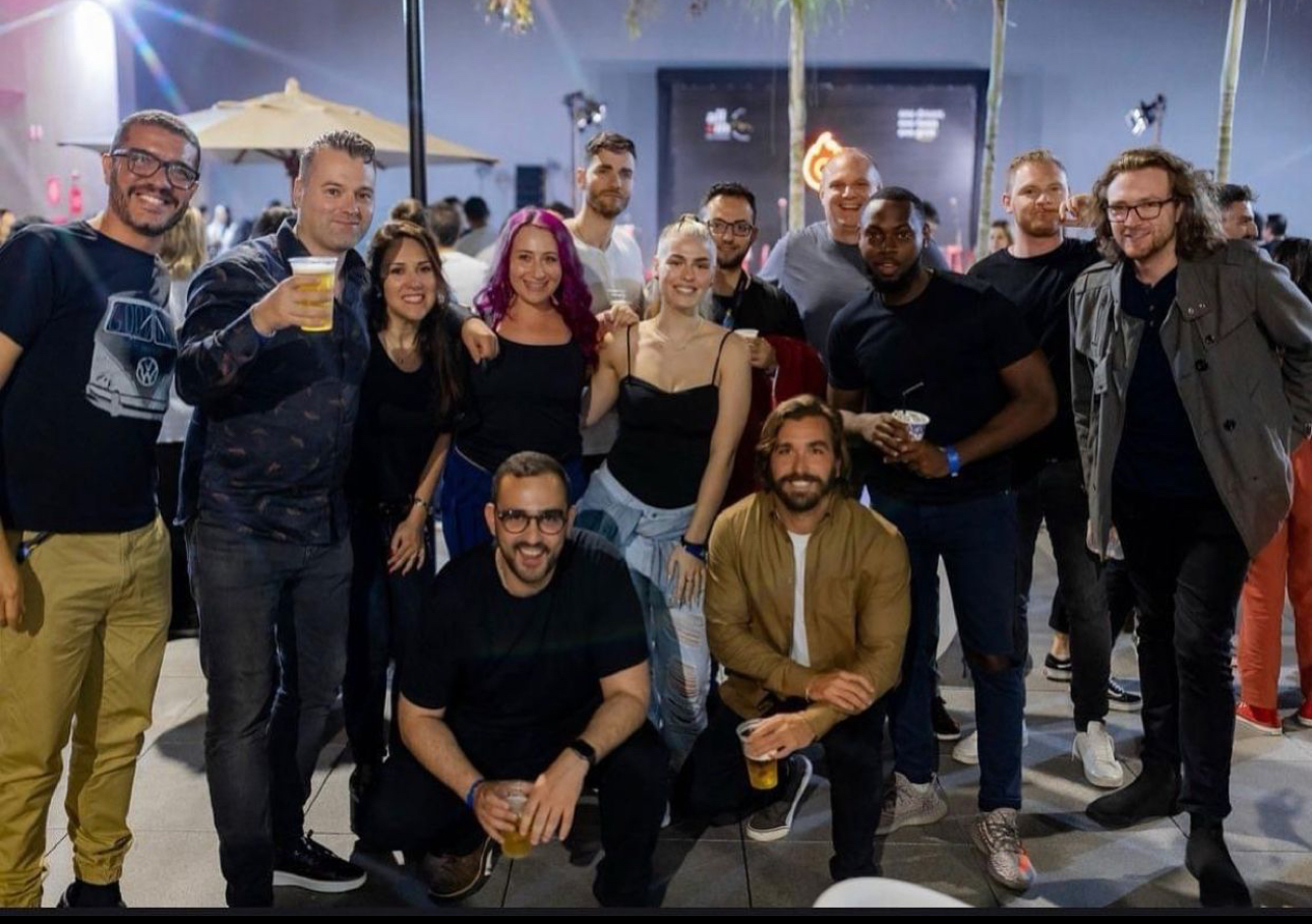Hotmart team gathering — evening event with partners and creators